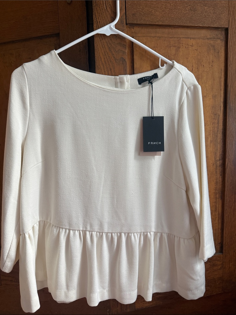 3/4 Sleeve, Button Back, Peplum Top NWT from Tuckernuck, brand is FRNCH Paris